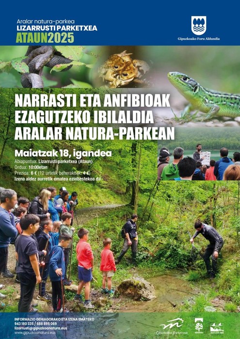 Narrasti eta anfibioak ezagutzeko ibilaldia Aralar natura-parkean