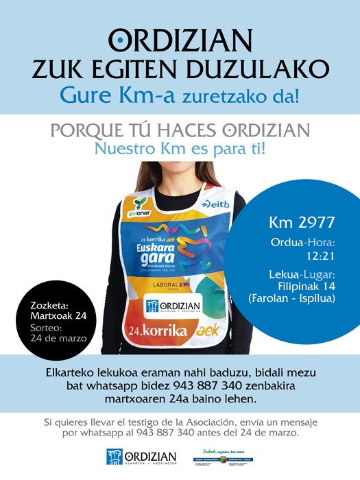 ORDIZIAN ZUK EGITEN DUZULAKO, GURE KM-A ZURETZAKO DA!