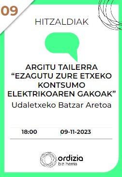 Argitu tailerra “Ezagutu zure etxeko kontsumo elektrikoaren gakoak”