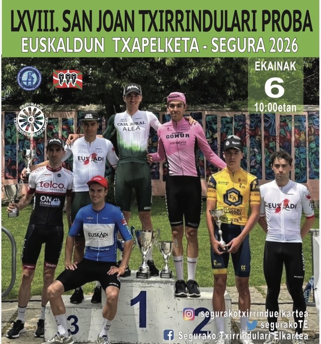 Larunbatean jokatuko da Segurako San Joan Txirrindulari Proba
