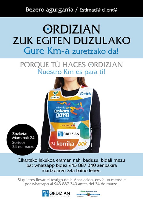 ORDIZIAN ZUK EGITEN DUZULAKO, GURE KM-A ZURETZAKO DA!