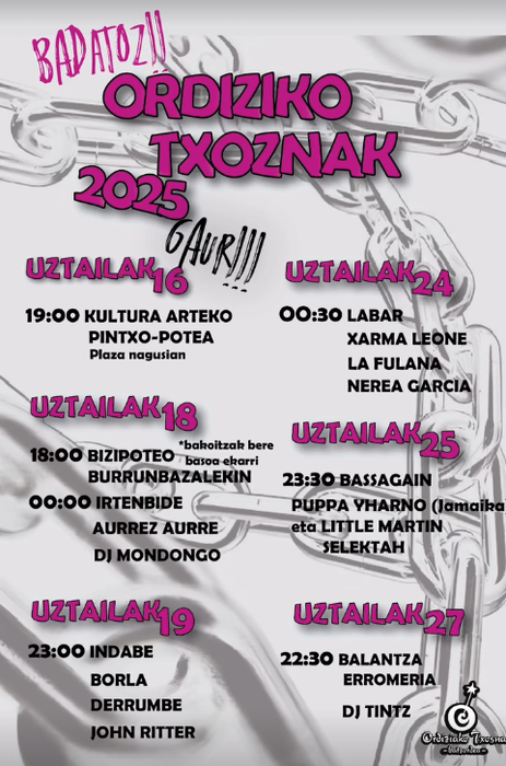 Ordiziako txoznak 2025