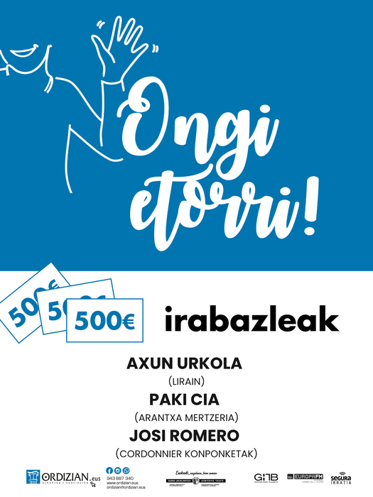 ONGI ETORRI! Irabazleak