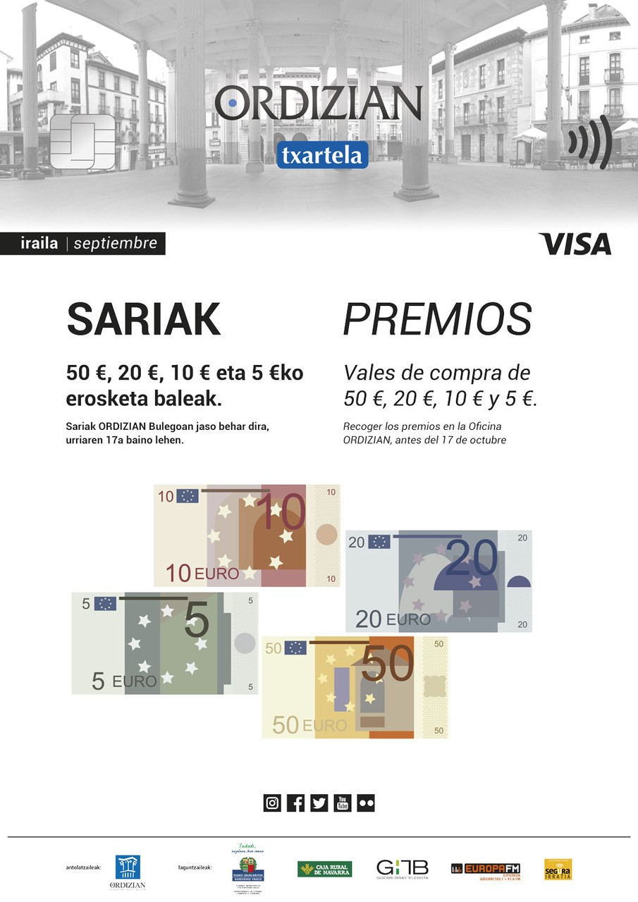 ORDIZIAN VISA TXARTELA: IRAILEAN LORTU ZURE EROSKETA BALEA