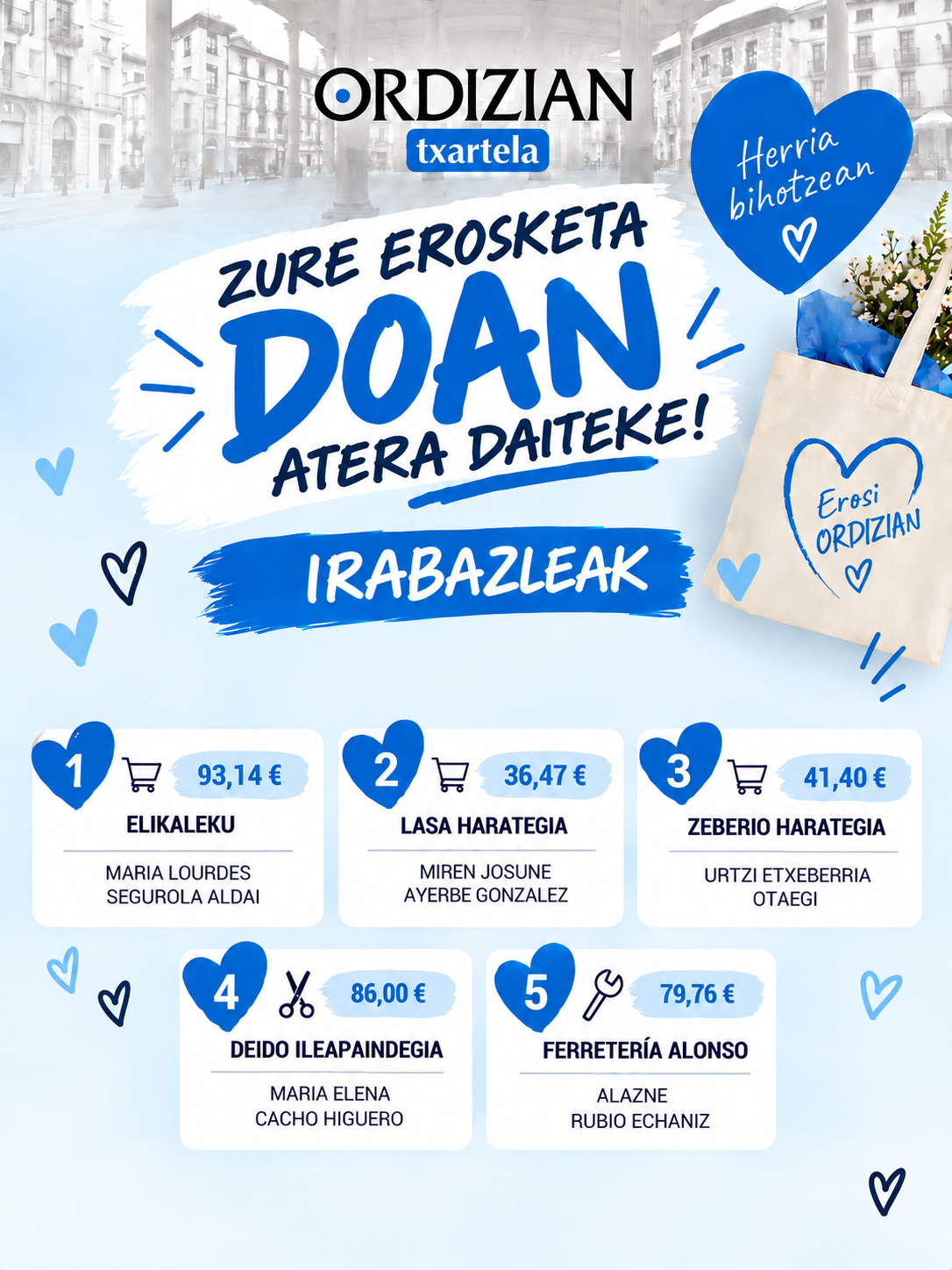 ORDIZIAN TXARTELAREN IRAILEKO KANPAINAK BADITU IRABAZLEAK! (2)
