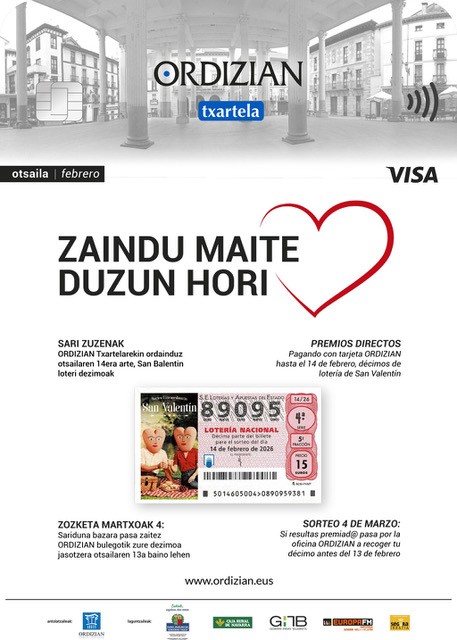 ORDIZIAN VISA TXARTELA: Zaindu maite duzun hori!