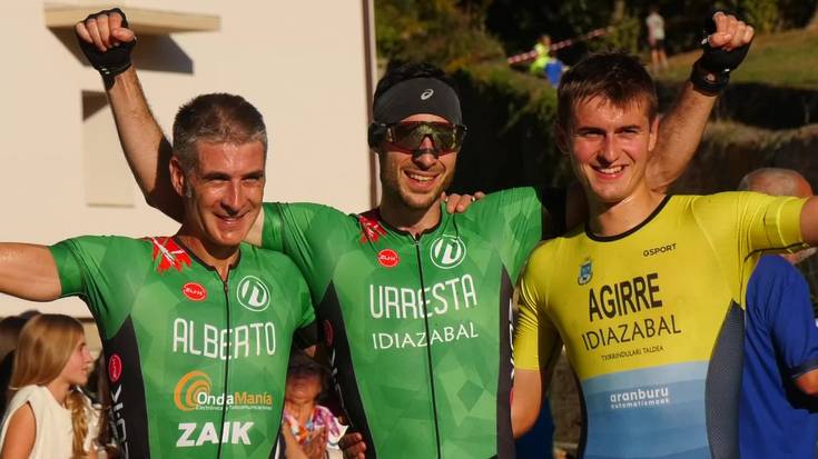 Josu Urrestarazu eta Nekane Pradera nagusi Idiazabalgo mendi duatloiaren lehen edizioan