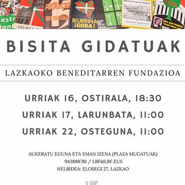 Bisita gidatua Lazkaoko Beneditarren artxibora