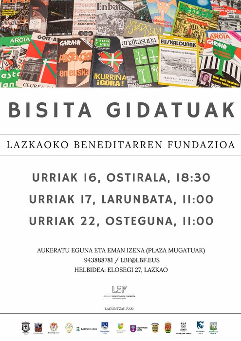 Bisita gidatua Lazkaoko Beneditarren artxibora