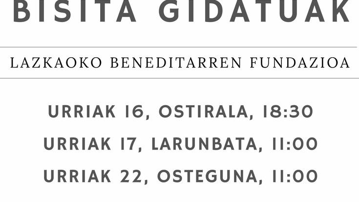 Bisita gidatua Lazkaoko Beneditarren artxibora