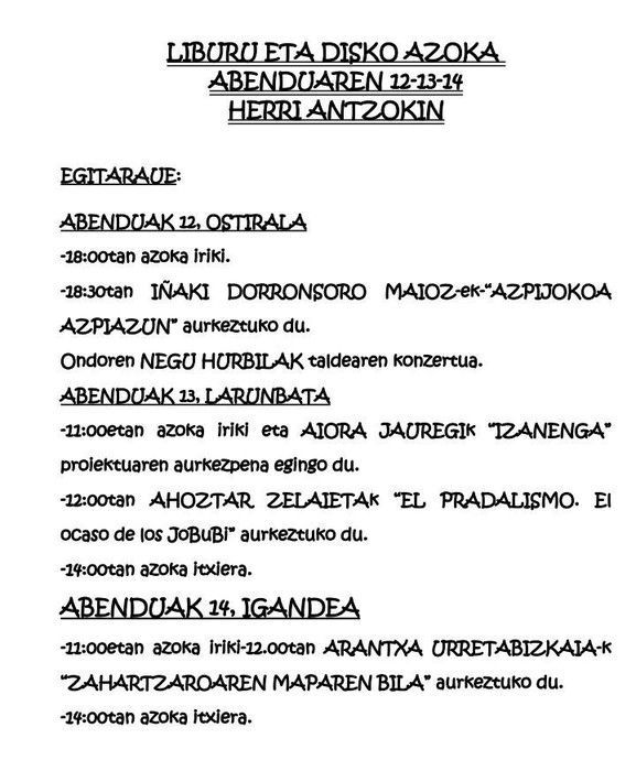 Liburu eta disko azoka