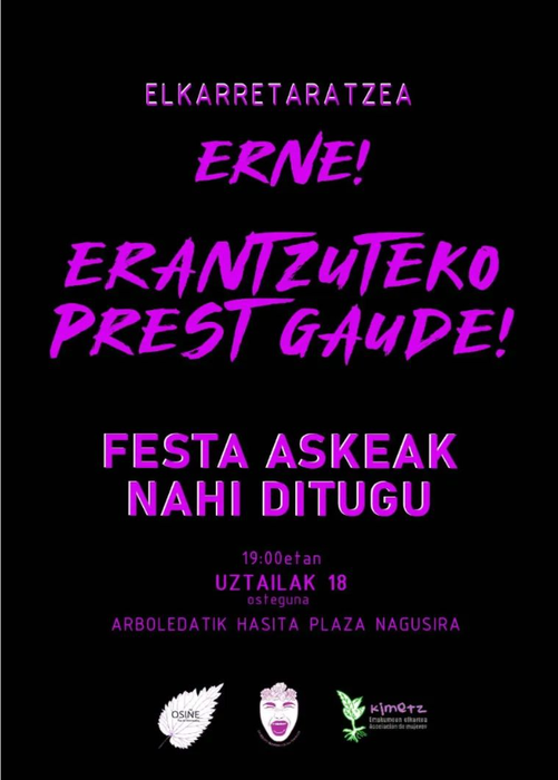 Ordiziako Mugimendu Feministaren manifestazioa
