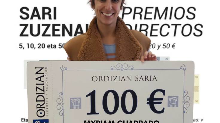 ORDIZIAN TXARTELA: Apirileko irabazleak jaso du saria
