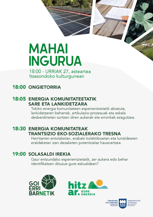Energia Komunitateak. Zer egin dezakegu Goierrin? mahai-ingurua