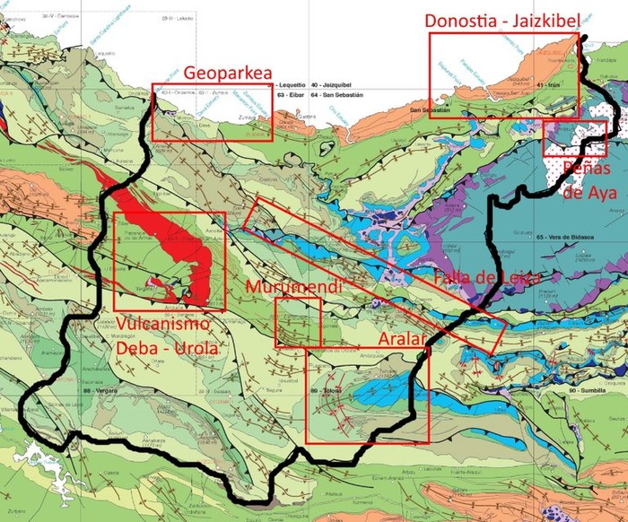Gipuzkoako mapa geologikorantz joanez
