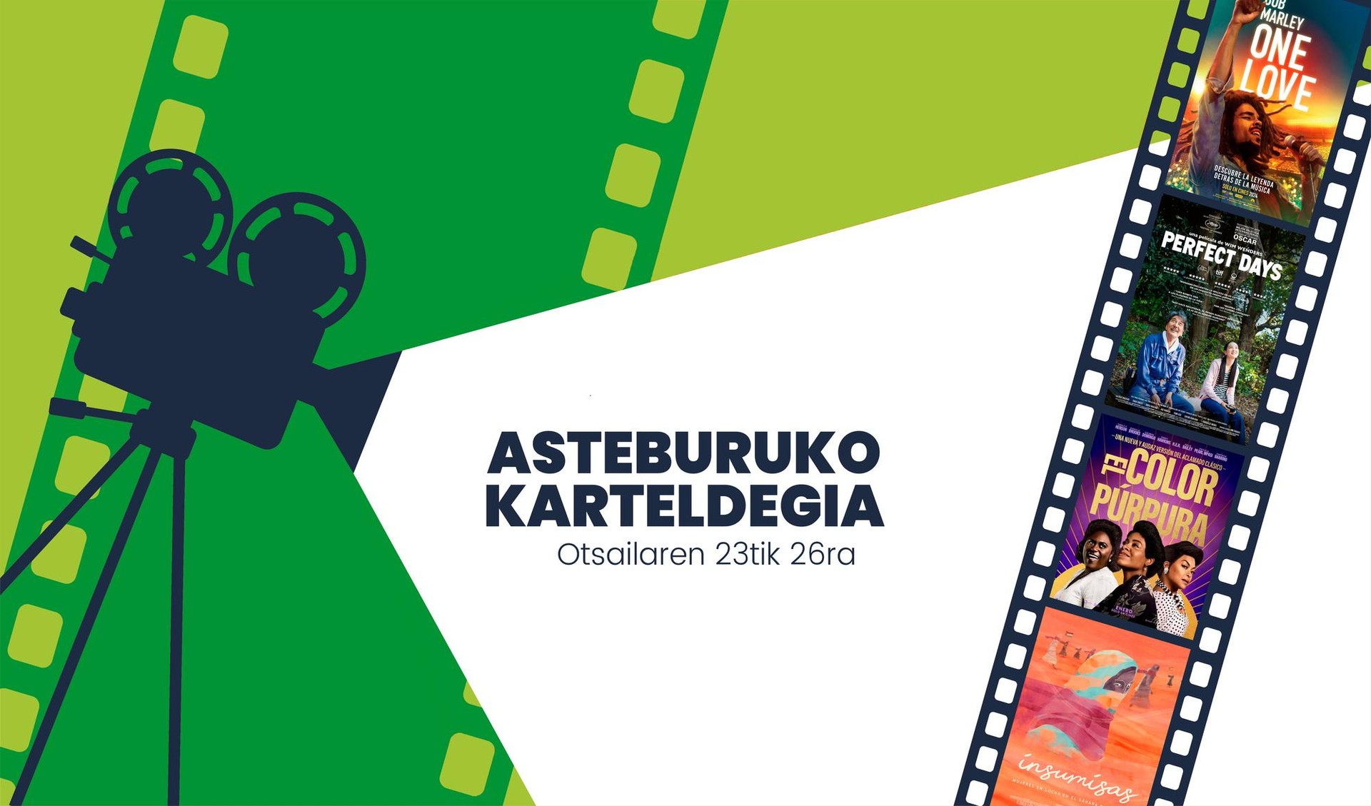 Asteburuko zinema eta antzerki karteldegia