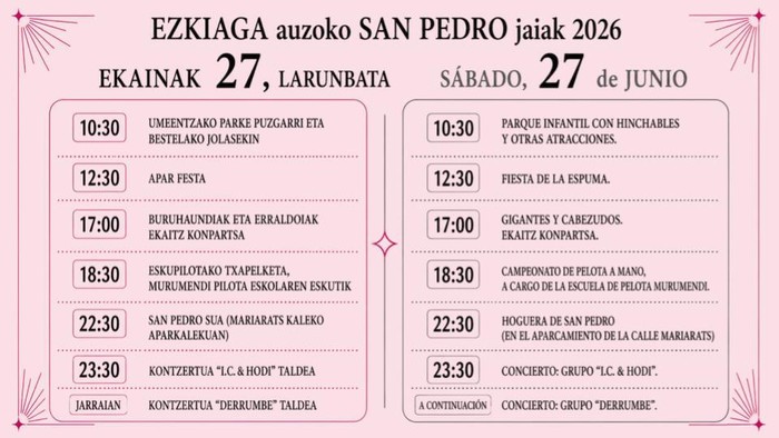 Ezkiaga auzoko San Pedro Jaiak