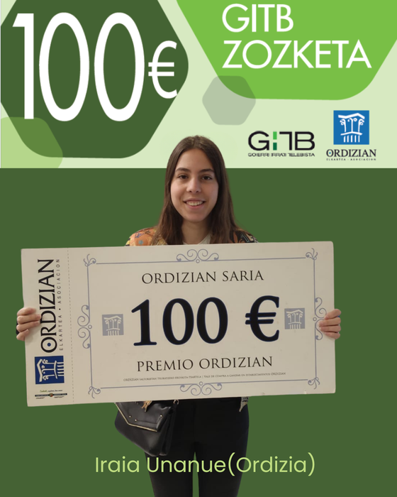 Iraia Unanue izan da GITBek zozketatutako 100 euroko erosketa-balearen irabazlea