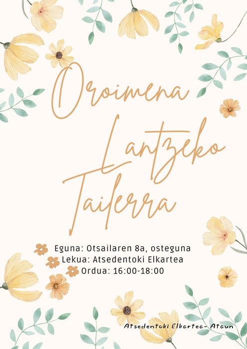 Oroimena lantzeko tailerra