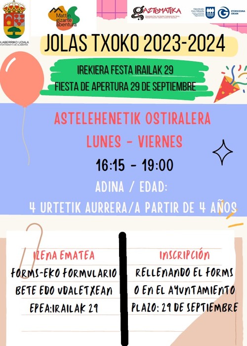 Jolas txoko irekiera festa