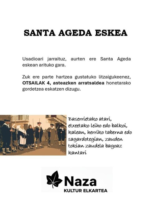Santa Ageda eskea