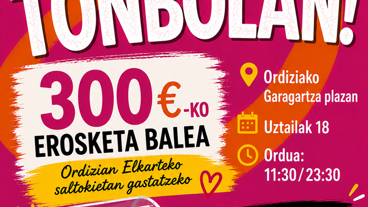 300 €-ko saria TONBOLAN