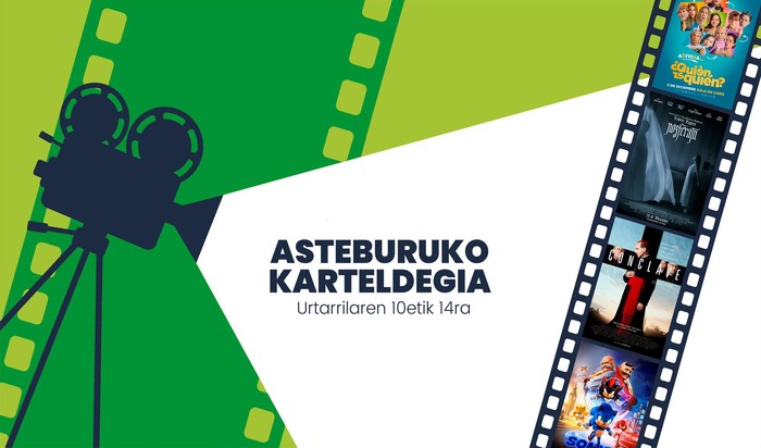 Asteburuko zinema eta antzerki karteldegia