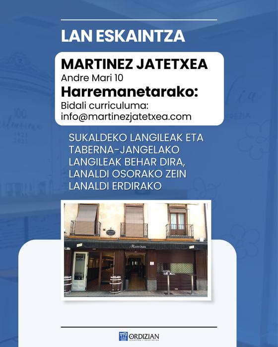 LAN ESKAINTZA: MARTINEZ JATETXEA