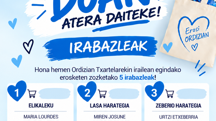 ORDIZIAN TXARTELAREN IRAILEKO KANPAINAK BADITU IRABAZLEAK!