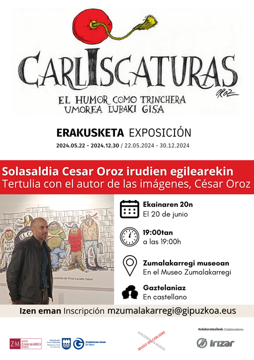 'Carliscaturas' erakusketaren Cesar Oroz egilearekin tertulia