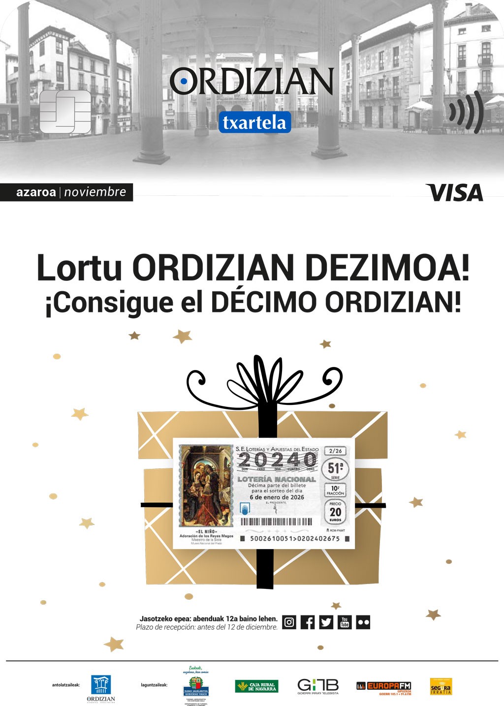 ORDIZIAN VISA TXARTELA: Lortu haurraren Ordizian loteria!
