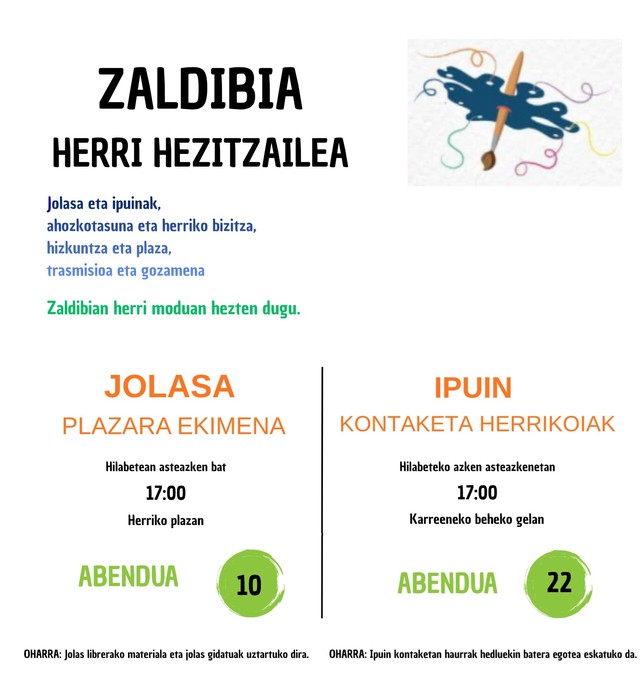 Zaldibia Herri Hezitzailea: Ipuin kontaketa herrikoiak