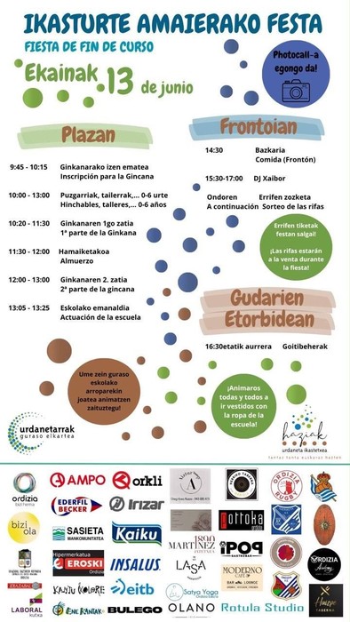 Urdaneta Eskolako ikasturte amaierako festa