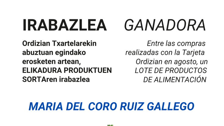 ABUZTUKO ORDIZIAN TXARTELAREN IRABAZLEA