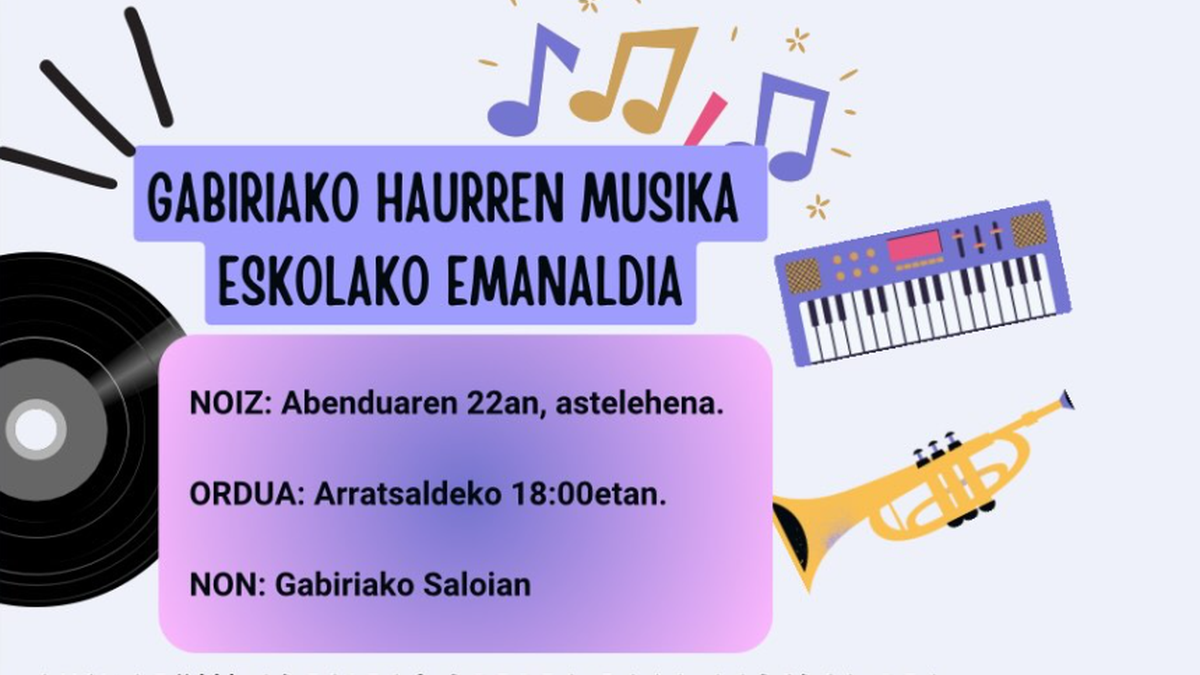 Gabiriako haurren musika eskolako emanaldia