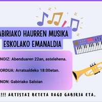 Gabiriako haurren musika eskolako emanaldia