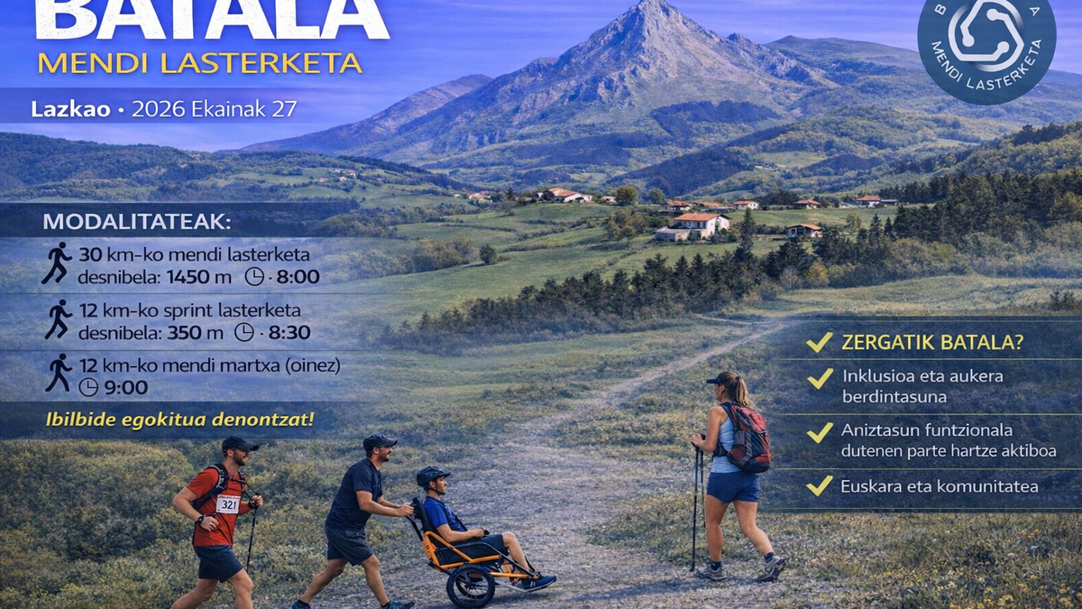 Lazkaok Batala Mendi Lasterketa hartuko du, inklusioa ardatz duen proba
