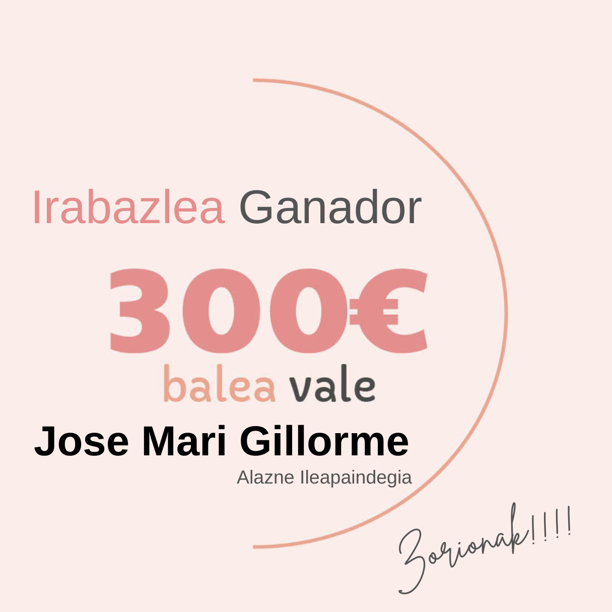 ORDIZIAN ARROSAZ JANTZIA: 300€ en irabazlea