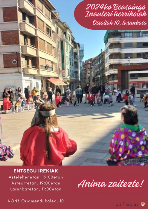 Beasaingo inauteri herrikoiak: Entsegu irekiak