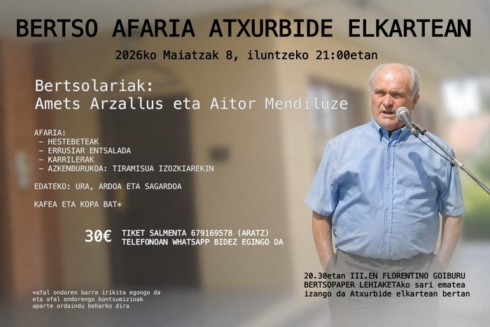 Sari banaketa eta bertso afaria