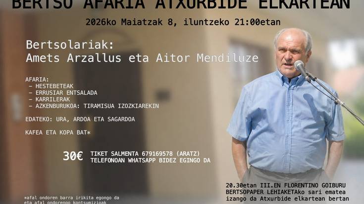 Sari banaketa eta bertso afaria