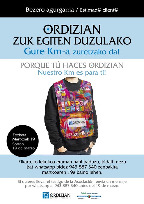 ORDIZIAN ZUK EGITEN DUZULAKO, GURE KM-A ZURETZAKO DA!