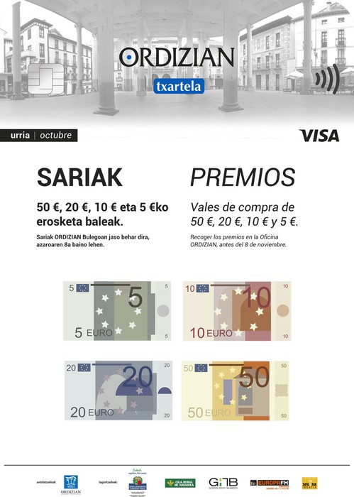 ORDIZIAN VISA TXARTELA: Urrian erosketa baleak irabazi!