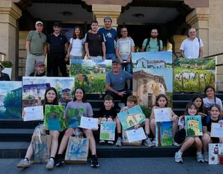 Idiazabalgo txoko ederrenak irudikatu zituzten Aire Zabaleko VI. Pintura Lehiaketan