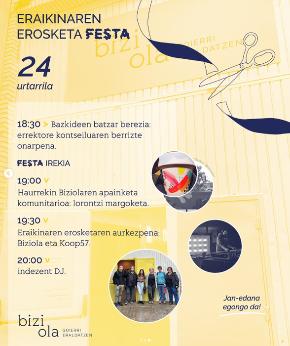 Biziola, eraikinaren erosketa festa