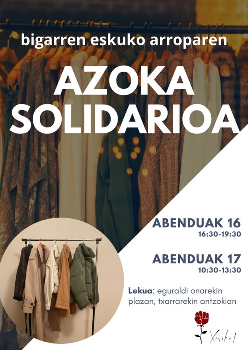 Bigarren eskuko arroparen azoka solidarioa