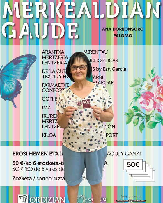 Ana Dorronsorok jaso du Palomoko 50 euroko erosketa-bonua