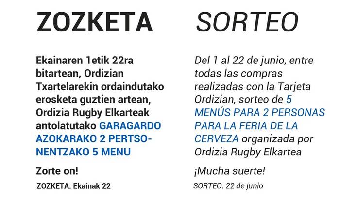 🍻 Ordizian Txartelarekin erosi eta Garagardo Azokarako menu bikoitza irabazi!