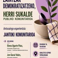 Zaintzak demokratizatzeko, herri sukalde publiko komunitarioa. Antsoaingo esperientzia