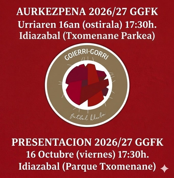 Goierri-Gorri klubaren denboraldi aurkezpena